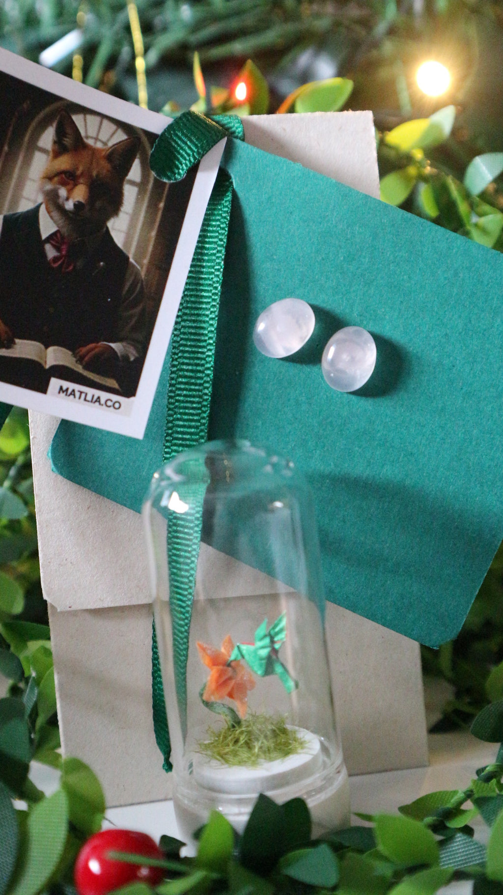 Topos en plata 925 con piedra natural + Mini domo